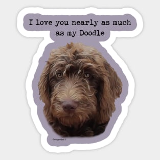 Doodle Dog Love Sticker